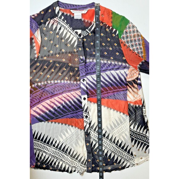 Summum Woman Amsterdam Sheer Tunic Blouse EU 38 US 6-8 Geometric Artsy Top - Picture 9 of 13